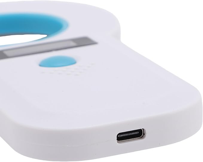 Asixxsix Pet Microchip Scanner, Portable USB Type C Double Frequency Microchip Reader, Universal Scanner with Builtin 800mAh Battery for FDX B EMID ISO11784 85 (White)