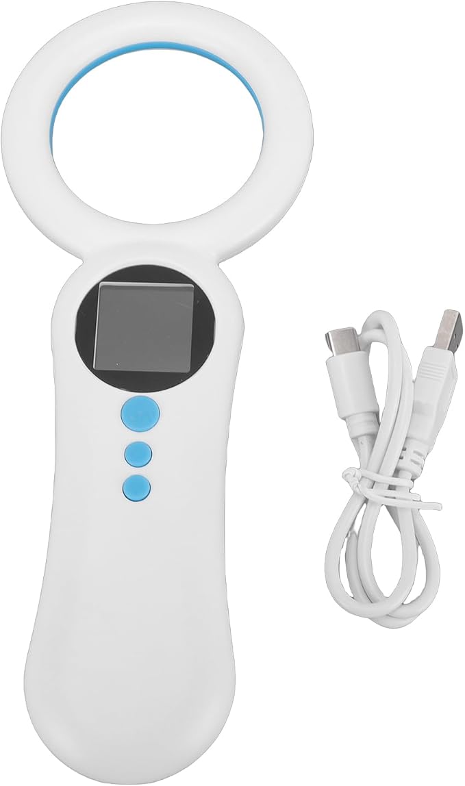 Pet Microchip Scanner, Rechargeable Pet Microchip Reader Scanner, 500 Records Data Storage Upload to PC Support for FDX - B Chips 134.2kHz 125kHz