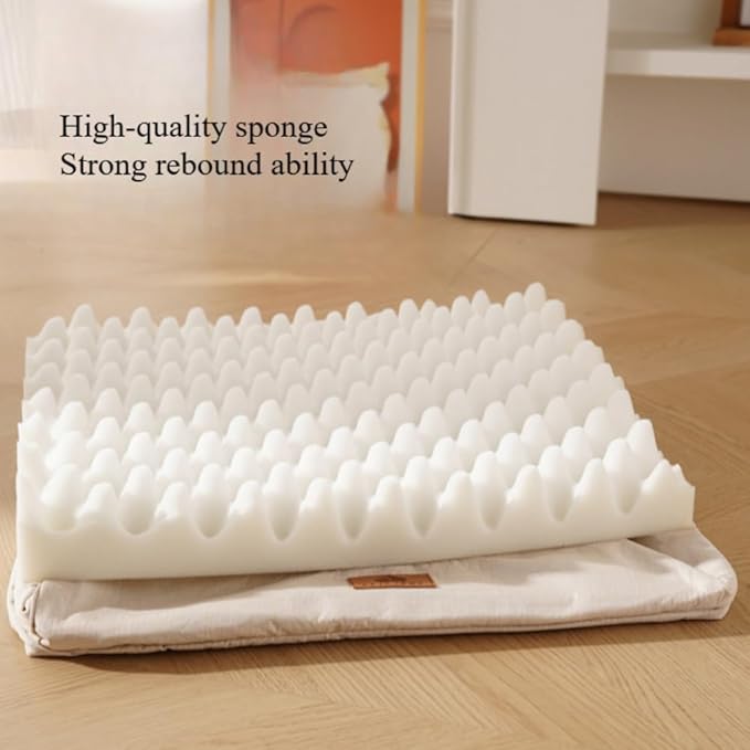 Large Dog Bed with Removable Washable Cover & Bolsters - Waterproof, Non-Slip Pet Sofa for Big Dogs(Yellow,18 * 14 * 7in)