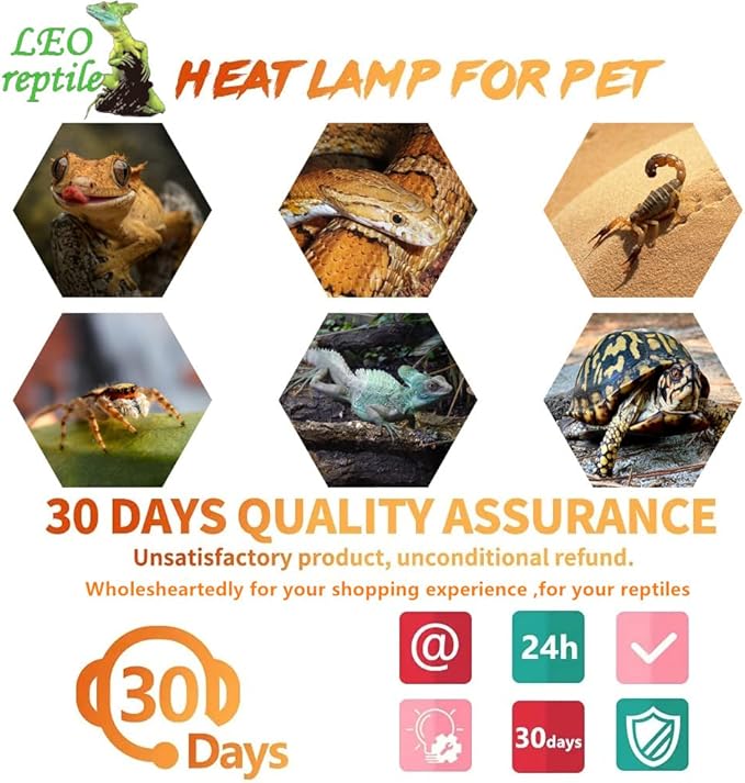 Leoterra 75w Ceramic Heat Emitter, Reptile Heat Lamp,for Reptiles, Chicken Coop, Dog, Cat House Use Heat Lamp,Durable and Gives Off No Light (2pcs)