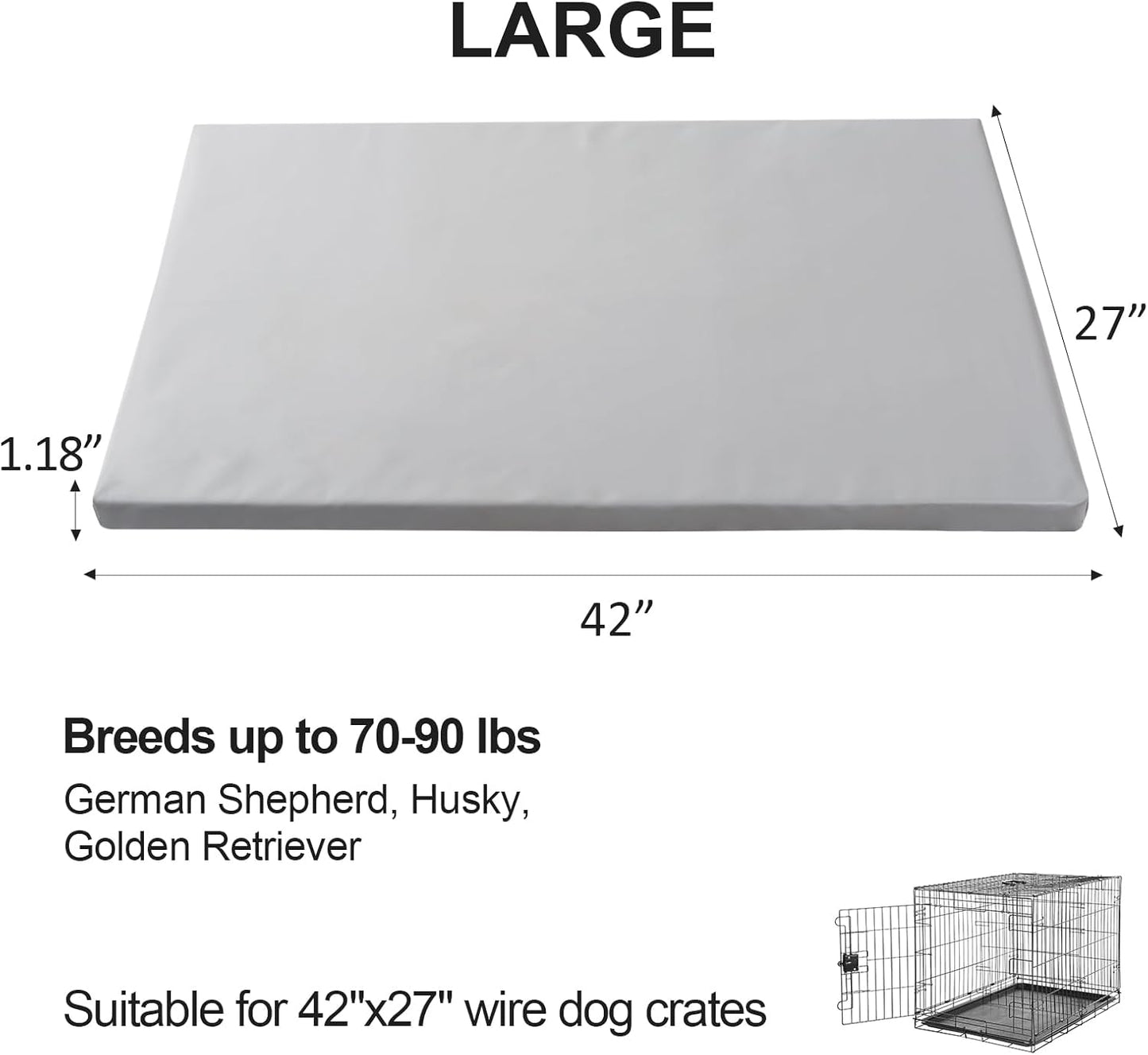 Dog Mat,27"x 42"Dogs Crate Pad,Indoor Non-Slip & Waterproof Dog Mat,Easy Wipe Clean in Seconds,Sleeping for Floor,Car,Sofa,Crate