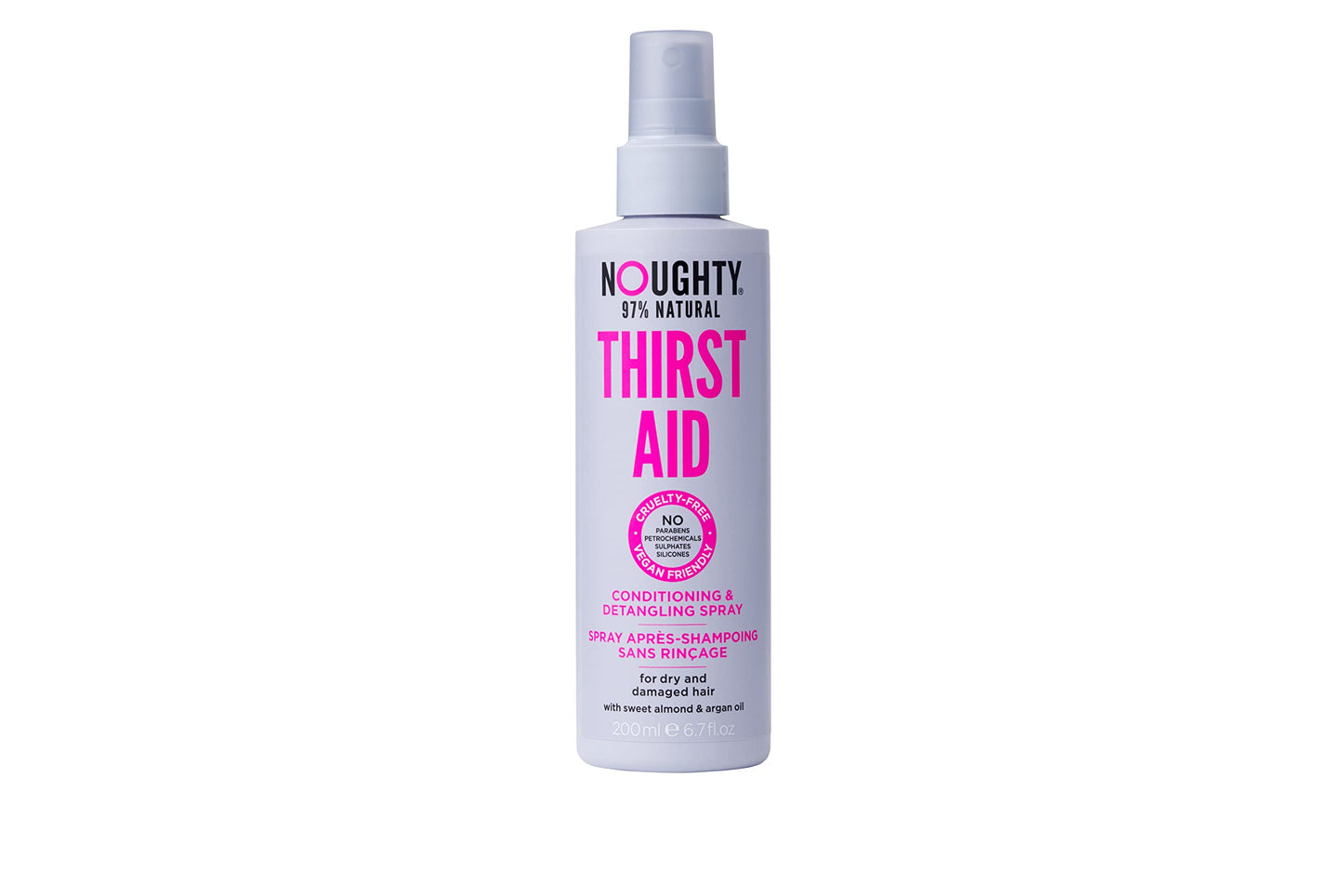 Noughty 97% Natural Thirst Aid Conditioning And Detangling Spray, Leave In Hair Detangler Treatment For Dry And Damaged Hair, Wi