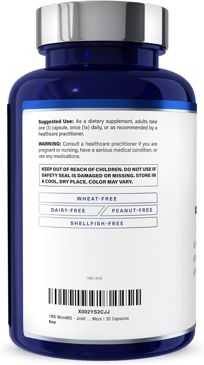 1MD Nutrition MoveMD - Joint Health Supplement - Doctor Formulated | with Collagen, Astaxanthin, and More | (3-Pack)