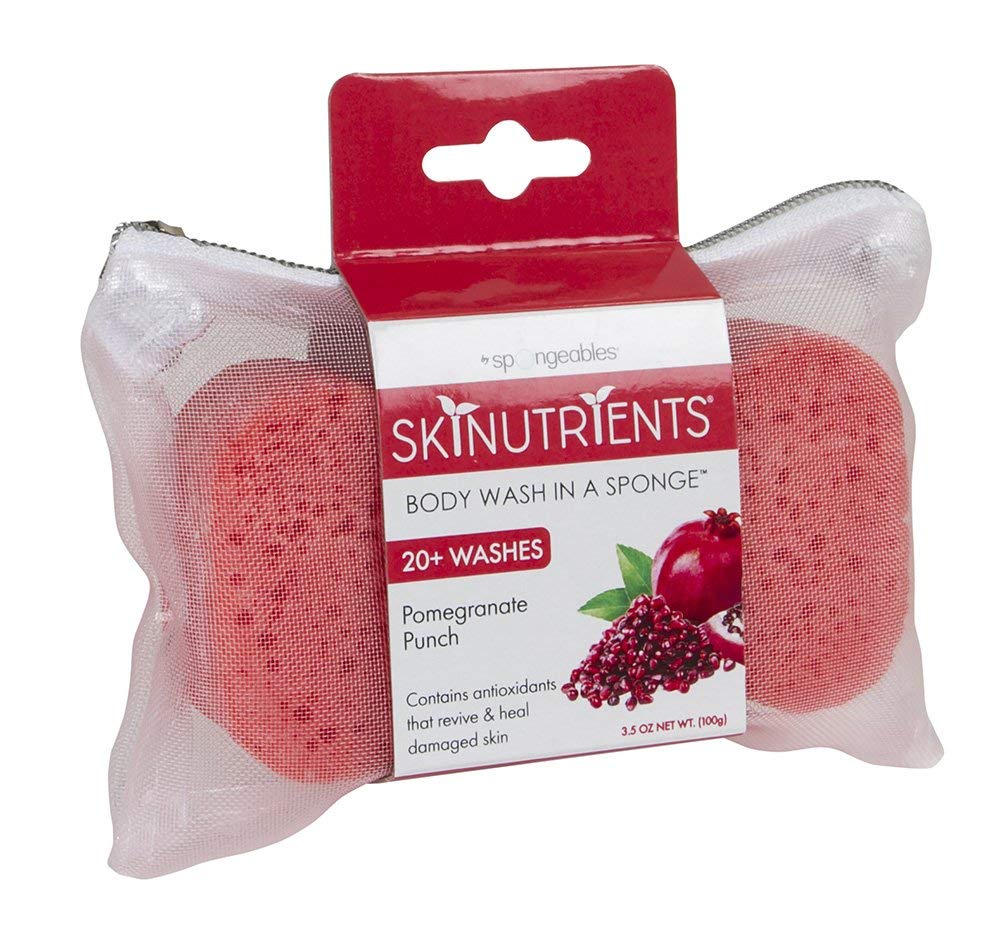 Spongeables Body Wash In A 20+ Wash Sponge, Pomegranate Punch, 1 Count