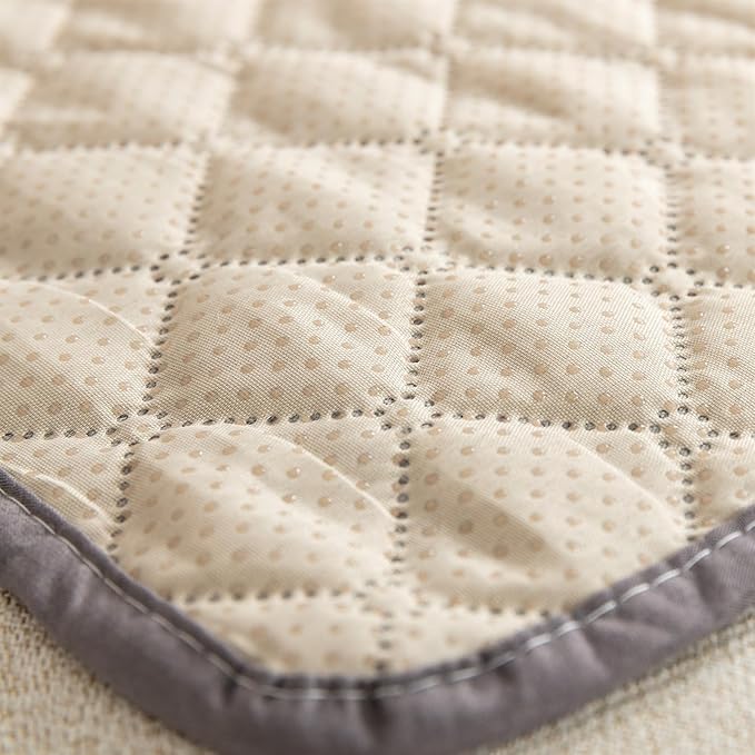 GIBZ Water Resistant Dog Bed Blanket Cover Large Anti Slip Pet Furniture Protector Washable Cat Quilted Mat for Couch, Grey, 130x210cm