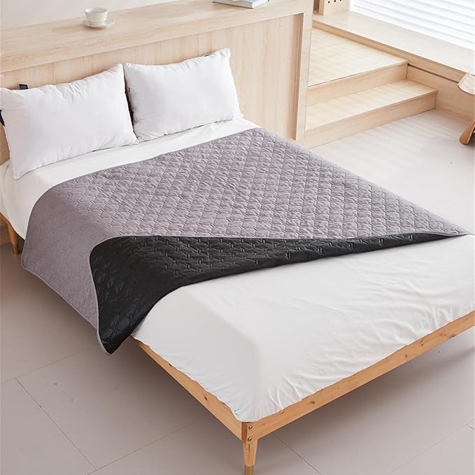 GIBZ Waterproof Dog Bed Blanket Cover Anti Slip Pet Furniture Protector Washable Large Washable Quilted Mat for Indoor, Khaki, 100x127cm