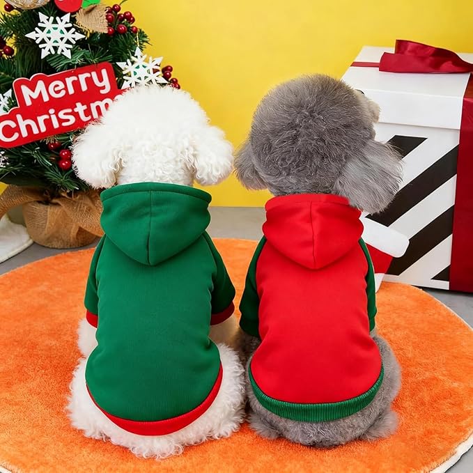 Custom Dog Hoodie, Personalized Sweatshirt with Photo Text Name Logo, Customized Hooded Sweater for Small Medium Large Dogs & Cats (Green + Red Border, M)