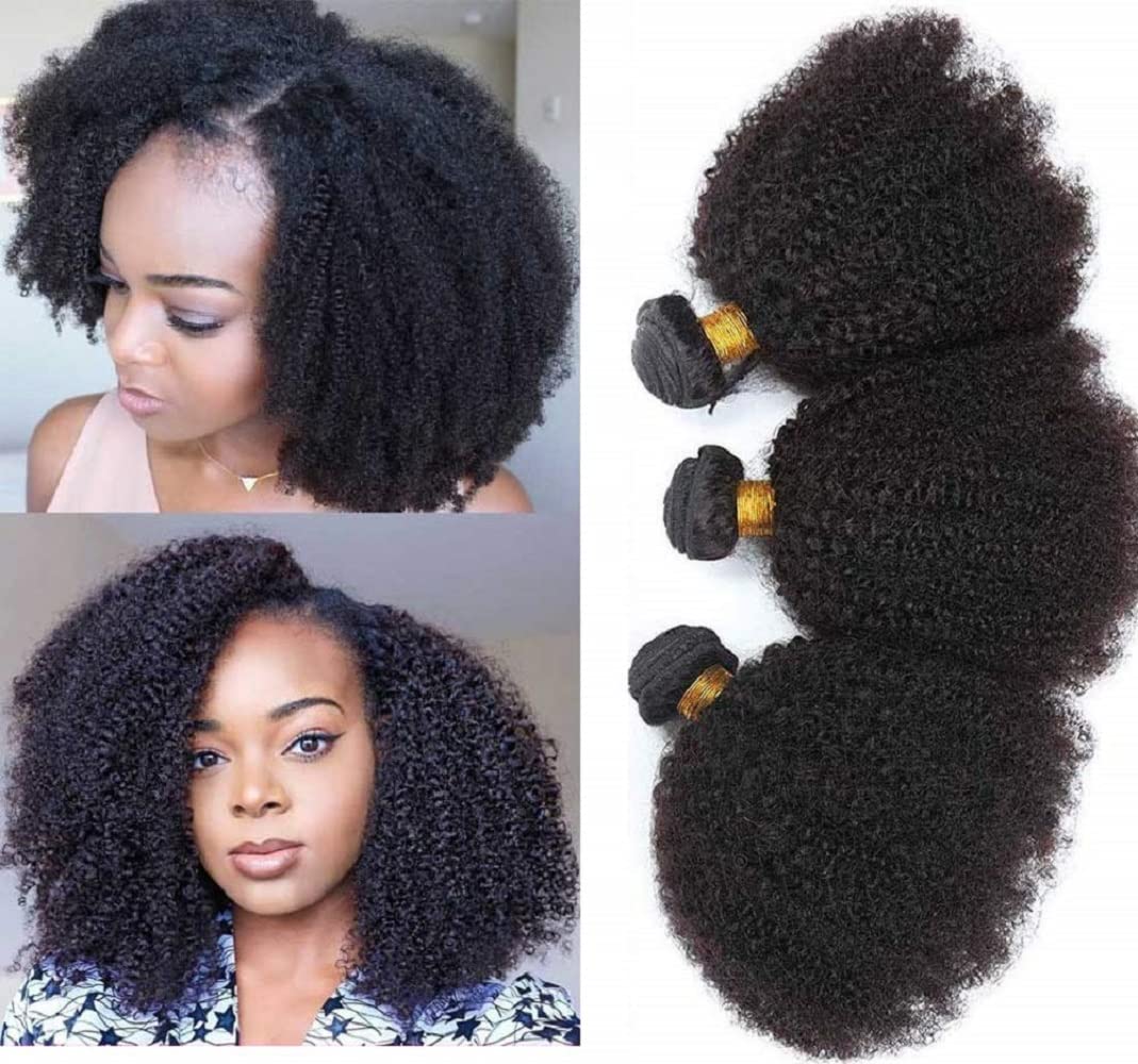 Mongolian Afro Kinky Curly Human Hair Bundles 10/12/14 Inch 4B 4C Afro Kinkys Bulk Human Hair Bundle For Black Women 100% Unproc