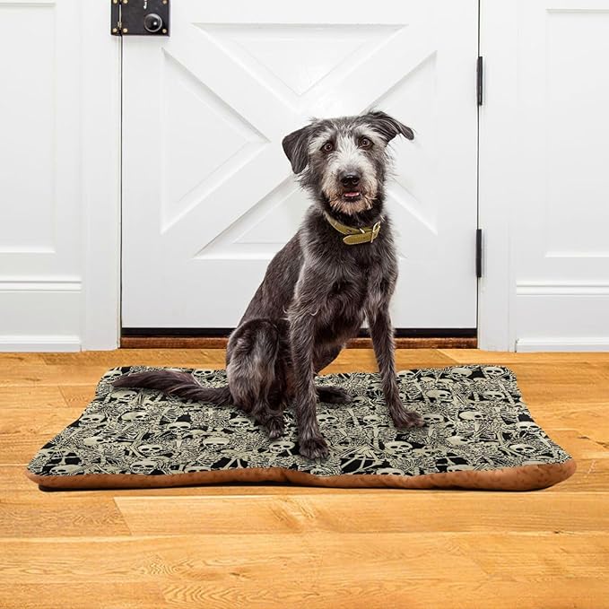 Fun Skull Pet Bed Cute Dog Bed Mat Absorbing Non Slip Pad Pet Sleeping Mat for Small, Medium, and Large Dogs Puppy Cat 24 in x 18 in