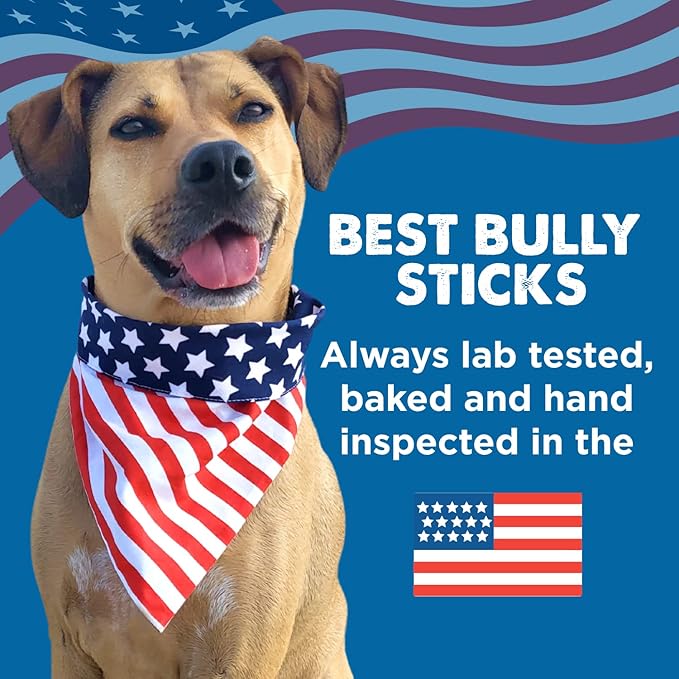Best Bully Sticks 12 Inch Bully Sticks for Dogs - 25 Count (Pack of 1) - Natural, Easily Digestible, 100% Grass-Fed, Grain and Rawhide Free