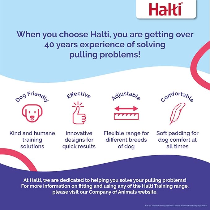Halti Headcollar - Stop Your Dog Pulling on The Leash. Adjustable, Reflective and Lightweight, with Padded Nose Band. Dog Training Anti-Pull Collar for Medium Dogs (Size 2, Cobalt Blue)