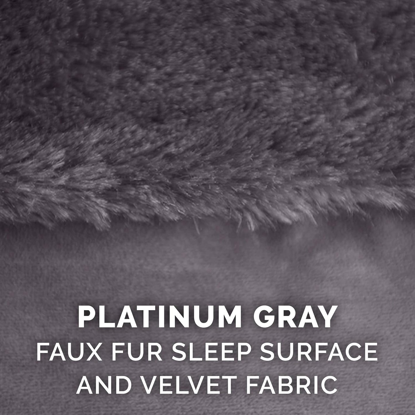 Furhaven Cooling Gel Dog Bed for Large/Medium Dogs w/ Removable Bolsters & Washable Cover, For Dogs Up to 55 lbs - Plush & Velvet L Shaped Chaise - Platinum Gray, Large