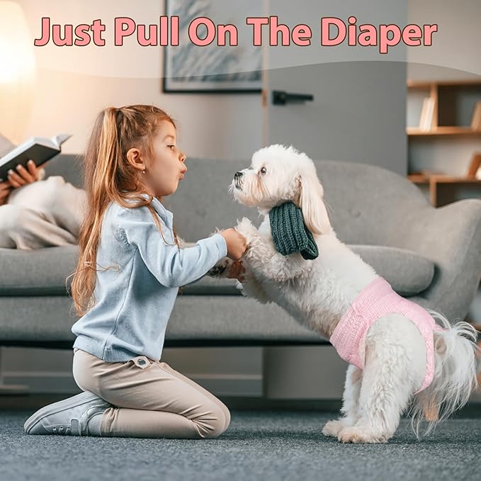 Ambreview Disposable Dog Diapers Female, Just Pull It Up, Doggie Diapers for Female Dogs, Strong Absorbency | Leak Proof, for Dogs in Heat | Elderly | Disabled, XL 100 PCS