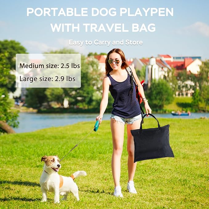 Portable Foldable Pet Playpen Collapsible Crates Kennel Playpen for Dog cat and Rabbit &Travel playpen Outdoor or Indoor (Medium(31.5" L x 23.6" W x 21.7" H), Green)
