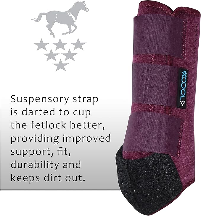 Professional's Choice 2XCOOL Sports Medicine Horse Boots | Protective & Breathable Design for Ultimate Comfort, Durability & Cooling in Active Horses | 2 Pack Large Wine