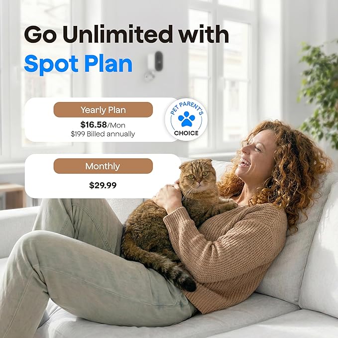 Waggle RV 4G LTE Pet Monitor Lite + 4G Cellular Security Camera - No WiFi? No Problem, Temperature & Humidity Monitor, Real-time Alerts - 2-Way Talk, Night Vision - Supports Varizon, AT&T & T-Mobile