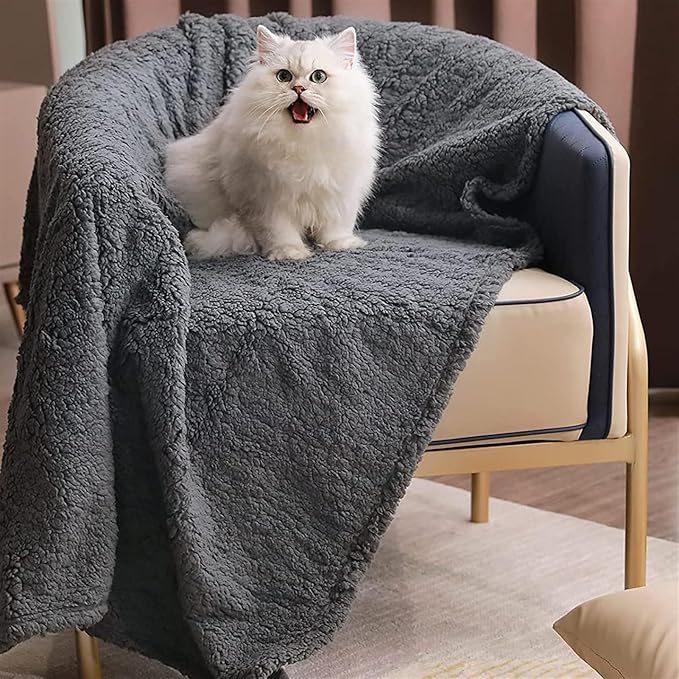 Pet Blankets for Couch Sofa Bed Dog Blankets Reversible Cat Blanket Soft Furniture Protector Cover for Small Medium Large Dogs Cats, Orange, 41 x 30 inches