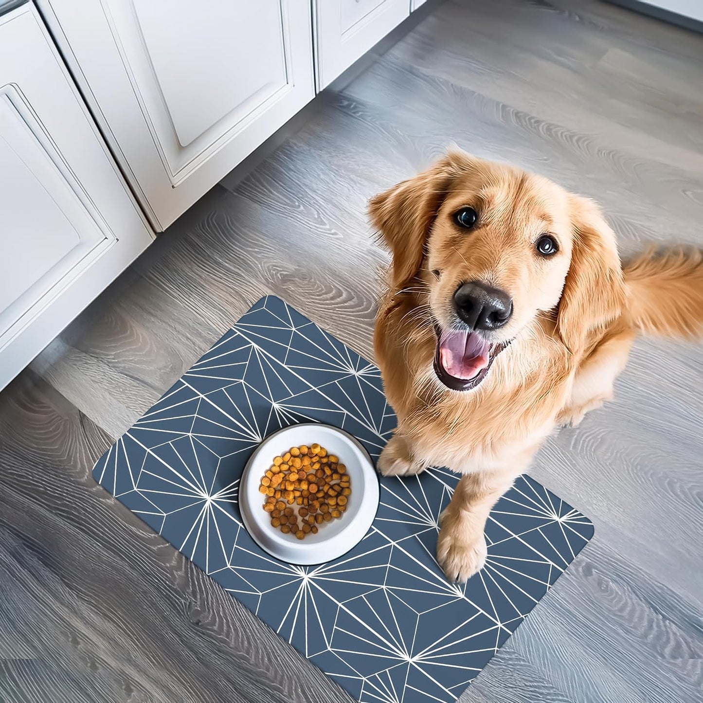 NALALAS Large Dog Mat for Food and Water, Cat Feeding Mat | Large Waterproof Dog Bowl Mat | Non-Slip Pet Food Mat for Floors | Pet Mats for Food and Water | Easy to Clean