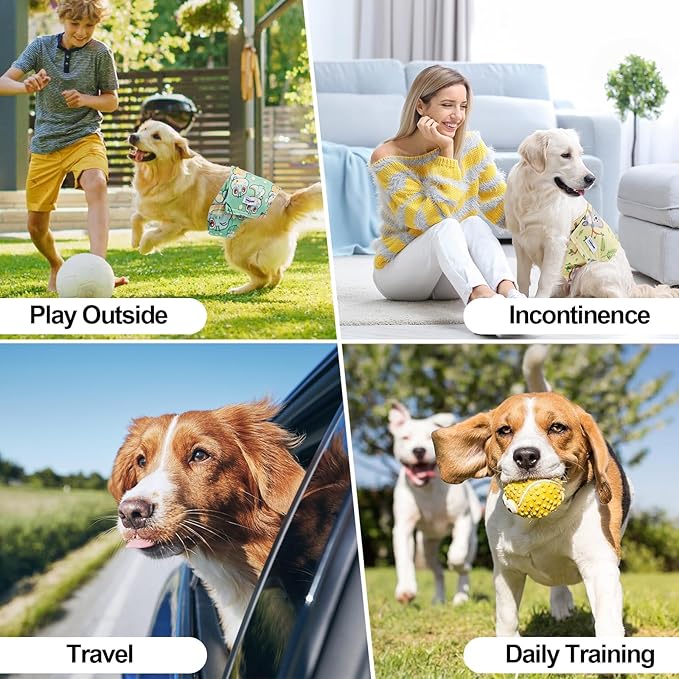 Washable Male Dog Diapers Reusable, Premium Dog Belly Bands for Male Dogs Medium, Pack of 3, High Absorbing Male Dog Pee Wraps for Doggie in Incontinence or Excitable Urination and Training(M)
