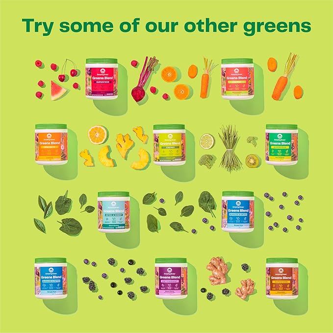 Amazing Grass Greens Blend Energy: Smoothie Mix, Super Greens Powder & Plant Based Caffeine with Matcha Green Tea & Beet Root Powder, Lemon Lime, 30 Servings (Packaging May Vary)