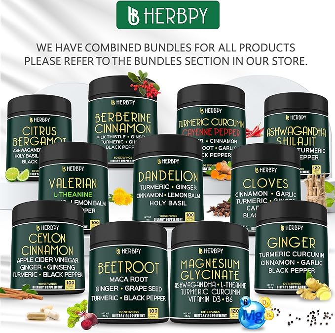 Bundle 6in1 Dandelion Supplement & 5in1 Valerian Root Supplement - Support Heart Health, Immune, Digestive, Restful Night and Relaxation