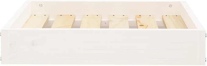 Solid Pine Wood Dog Bed for Small Breeds, Elevated Rectangular Pet Bed with Smooth Painted Finish, Indoor Comfortable Sleek Design, 4-Piece Set for Cozy Relaxation and Better