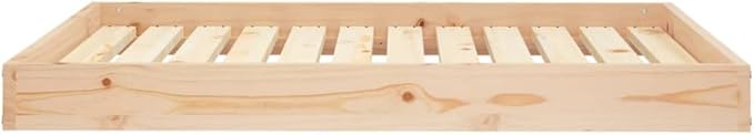 Solid Pine Wood Elevated Dog Bed for Medium Breeds, Minimalist Indoor Pet Furniture with Sturdy Construction and Easy Maintenance
