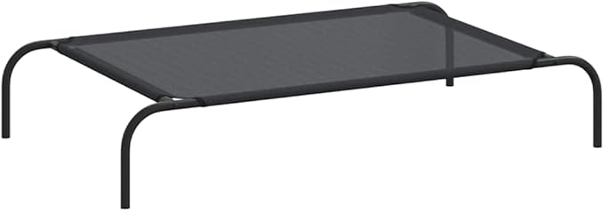 Elevated Dog Bed for Large Breeds, Raised Pet Cot with Breathable Textilene Fabric, Portable Indoor and Outdoor Cooling Bed for Patio, Garden, and Lounge, 41.7 x 24.4 x 7.1 Inches, Black