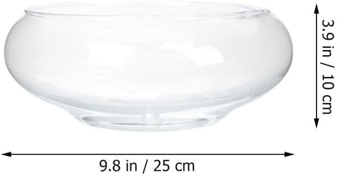 Glass Bubble Bowl - Wide Mouth Flower Vase Clear Bubble Planter Terrarium Aquatic Plant Pot Shallow Fish Tank for Centerpiece Hydroponic Succulent