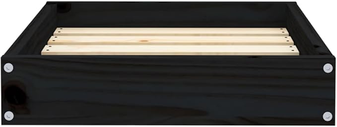 Minimalist Solid Pine Wood Dog Bed for Small Breed Pets, Durable Rectangular Frame 20.3 x 17.3 x 3.5 Inches, Modern Pet-Friendly Furniture with Easy Assembly for Indoor