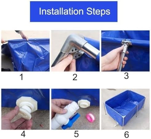 Flexible PVC Fish Breeding Water Tank with Steel Frame, Aquatic Pets Pool, Backyard Pond, Clear Viewing Window, Easy Assembly, 50x40x30cm - Ideal for Fish Lovers