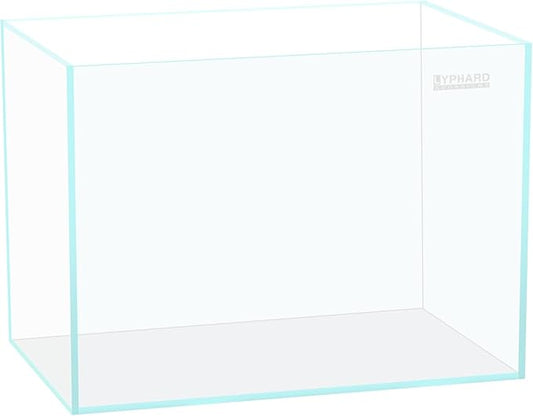 3.5 Gallon Rimless Aquarium, Ultra Clear Low Iron Nano Fish Tank for Betta Shrimp, L15×W5.5×H9.8 Glass Thickness 5mm with EVA Foam Leveling Mat