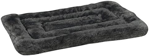 Slumber Pet Dog Crate Mat Bed Grey or Blue Warm Plush Soft Dogs Kennel Beds - Choose Size(Medium 23" x 16" Gray)