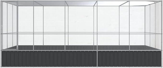 Steel Aviary with Extension, Large Bird Cage with Lockable Door, Aviary Spacious and Versatile Cage Ideal for Parakeets, Parrots, Lovebirds, Cockatiels, Pigeons, 203.9"x120.9"x83.5",-286