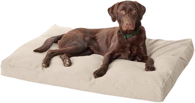 Orvis Comfortfill-Eco Lounger Dog Bed, Heathered Khaki - X Large