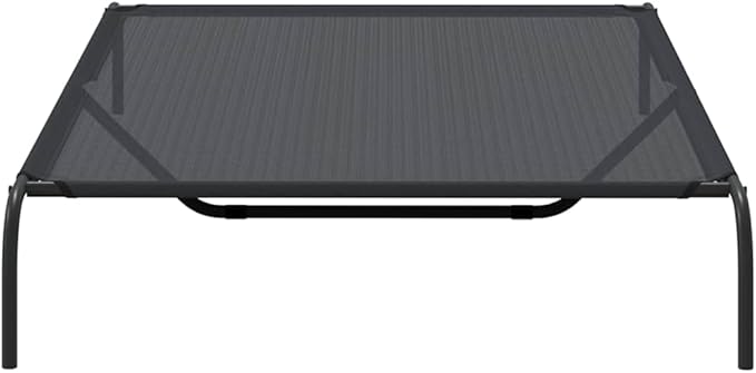 XXL Elevated Dog Bed, Portable Raised Pet Cot for Large Breeds, Breathable Textilene Mesh, Durable Powder-Coated Steel Frame, Indoor Outdoor Cooling Bed, 59.1 x 35.4 Inch, Black