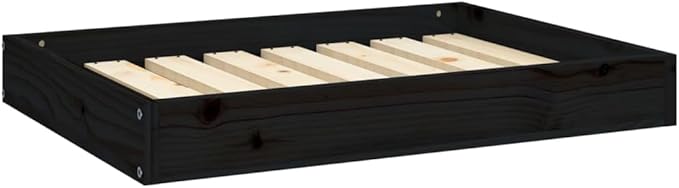 Modern Minimalist Dog Bed, Solid Pine Wood Pet Bed for Medium Dogs, Elevated Rustic Rectangular Pet Furniture, Durable Indoor Sleeping Platform, 28.1 x 21.3 in