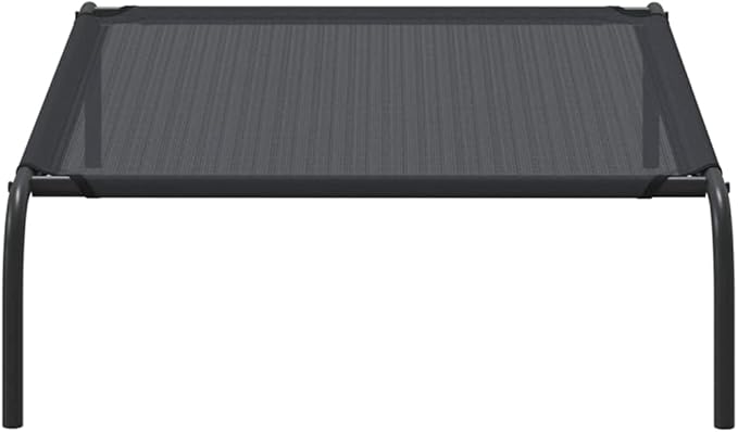 Elevated Dog Bed for Large Breeds, Raised Pet Cot with Breathable Textilene Fabric, Portable Cooling Bed for Indoor and Outdoor Use, Weather-Resistant Frame, Black
