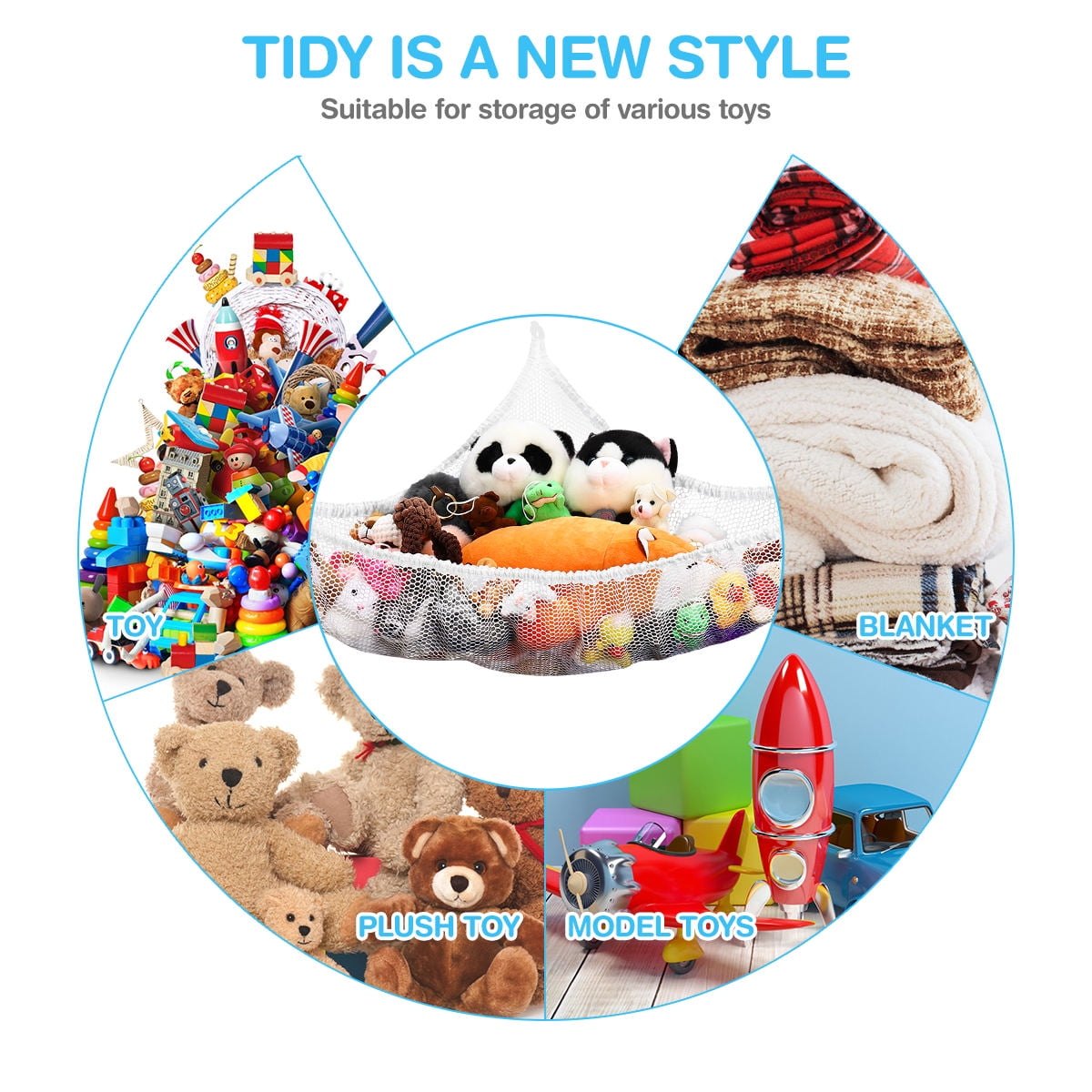 CTIRCHIU Toy Organizer Storage Hammock 2Set