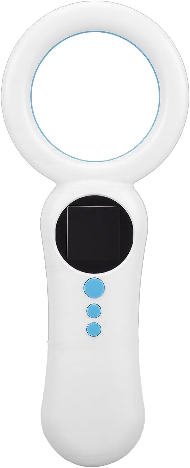 PUSOKEI Pet Microchip Scanner, Rechargeable EMID FDX B Chip Reader, 134.2kHz 125kHz Pet Chip ID Scanner with 500 Storage Capacity and 1.44in TFT Screen, for Animal