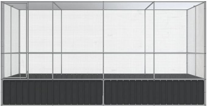 Outdoor Aviary Bird Cage, Galvanized Steel Outside Ample Activity Space Birdcage, 164.6"x81.5"x83.5", -268