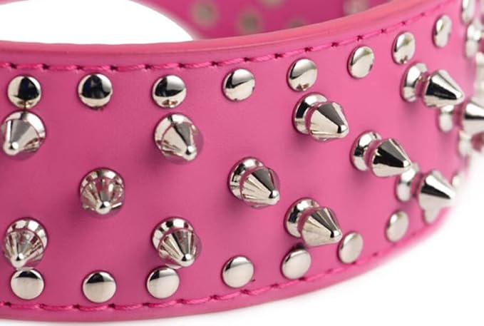 Serijoars Spiked Studded Dog Collar, PU Leather Dog Collar, Adjustable Pet Collars for Medium or Large Breed Pet (L, Camouflage)
