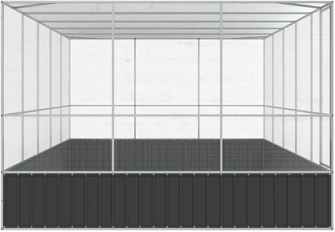 Outdoor Aviary Bird Cage, Galvanized Steel Outside Ample Activity Space Birdcage, 203.9"x120.9"x83.5", -273