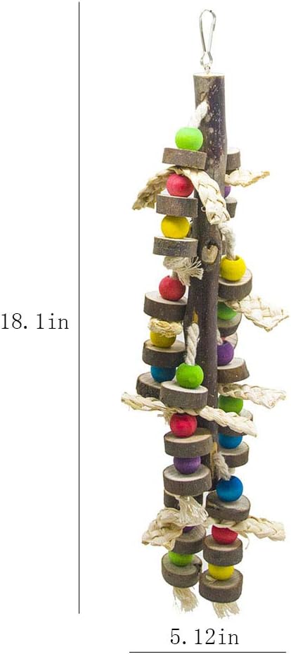 EBaokuup Wood Bird Chewing Toys-Blocks Parrot Tearing Toys Best for Finch,Budgie,Parakeets,Cockatiels, Conures,Love Birds and Amazon Parrots (Pack of 2)