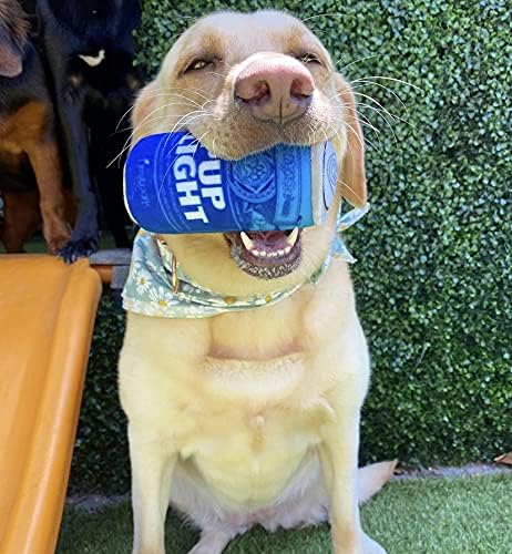 Pup Light and Pups Blue Rubbin - Parody Beer Dog Toys - Funny Plush Squeaky and Crinkle Dog Toys Dog Gifts for Dog Birthday (2 Pack) (Mix)