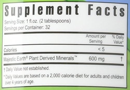 Youngevity Plant Derived Liquid Minerals - 77+ Natural Unaltered Trace Minerals - 19,000mg Plant Mineral Solids - Colloidal Form Humic Shale - (32 oz Pack of 1)