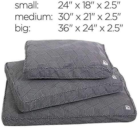Molly Mutt Sheepy Wool Crate Mat - 100% Cotton Canvas Cover with Temperature-Regulating 100% Natural Wool-Filled Insert Dog Bed - Soft & Supportive Wool-Filled Bed - (30"x21"x2.5", Rough Gem)