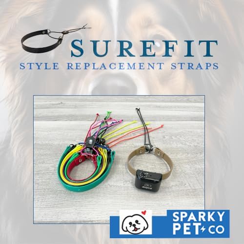 Sparky Pet Co - ECollar Replacement Strap - Bungee Dog Collar - Waterproof - Adjustable - Secure Nexus Wheel Lock - for Electronic Training & Invisible Fence Systems - 1" (Green)