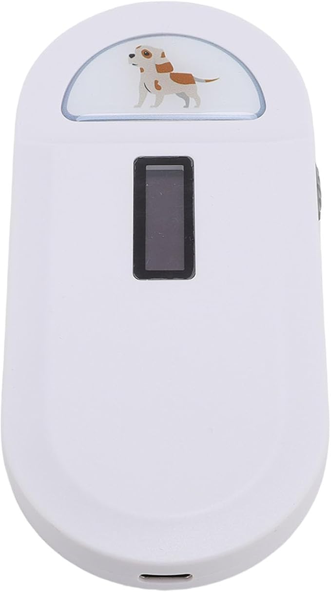 Pet Chip ID Scanner, Animal Tag Scanner with High Brightness Display, 800mAh Rechargeable Battery for FDX B & EMID Animal Management (White)