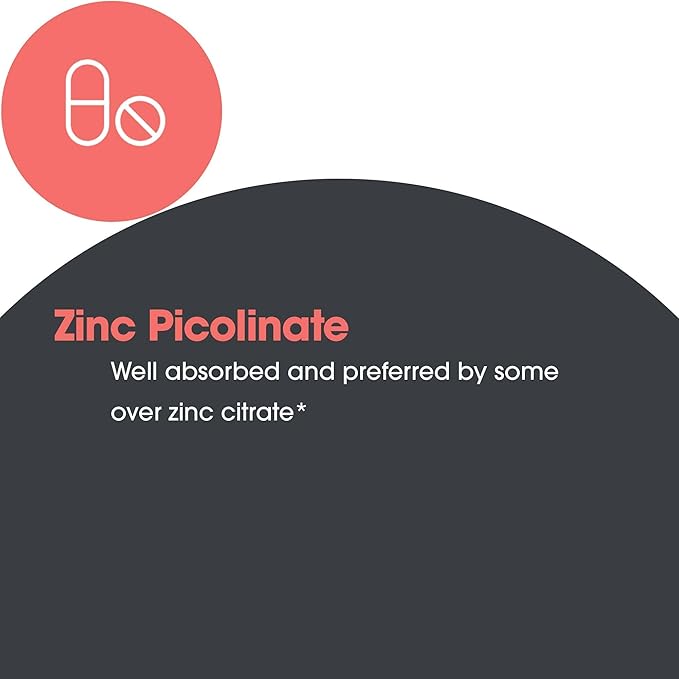 Allergy Research Group Zinc Picolinate Supplement - Supports Normal Health Immune Response, Highly Bioavailable, Well-Absorbed, Hypoallergenic, Vegetarian Capsules - 60 Count